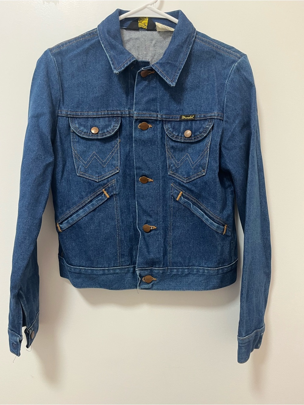 Wrangler Dark Blue Kids Denim Jacket with Button Closure